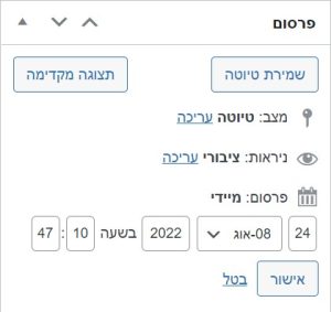 תזמון פרסום