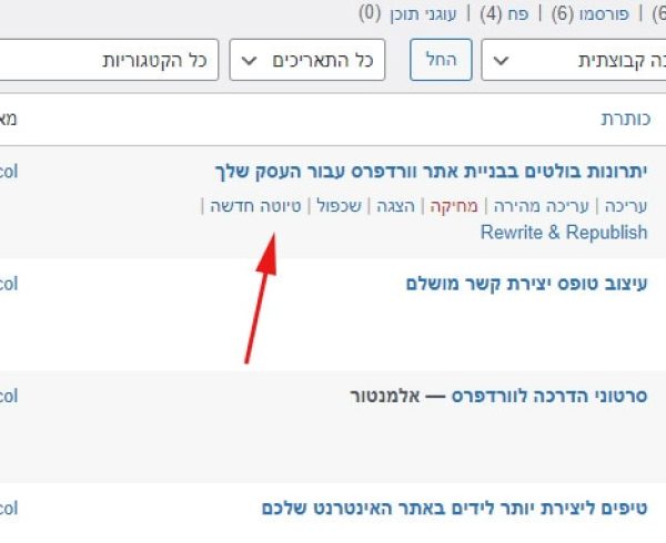 שכפול פוסט או עמוד בוורדפרס
