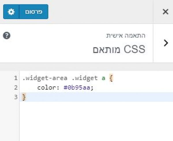 הוספת css מותאם לאתר וורדפרס