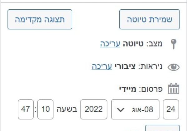 תזמון פרסום פוסט או עמוד בוורדפרס