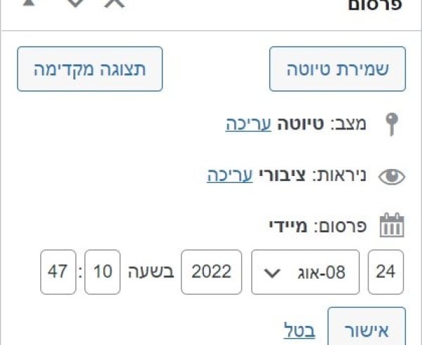 תזמון פרסום פוסט או עמוד בוורדפרס