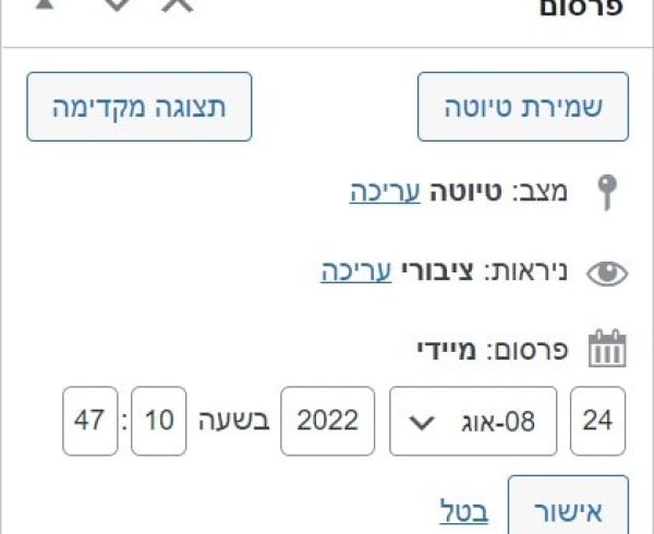 תזמון פרסום פוסט או עמוד בוורדפרס